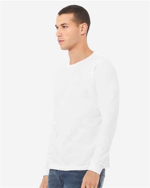 BELLA + CANVAS Unisex Triblend Long Sleeve Tee - 3513 Solid White Triblend