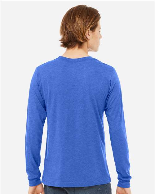 BELLA + CANVAS Unisex Triblend Long Sleeve Tee - 3513 True Royal Triblend