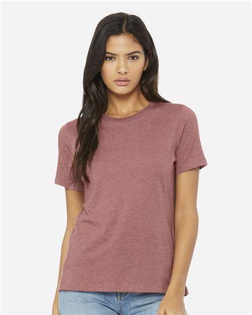 BELLA + CANVAS Women’s Relaxed Fit Heather CVC Tee - 6400CVC Heather Mauve