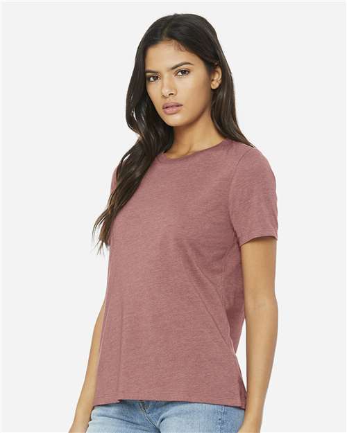 BELLA + CANVAS Women’s Relaxed Fit Heather CVC Tee - 6400CVC Heather Mauve