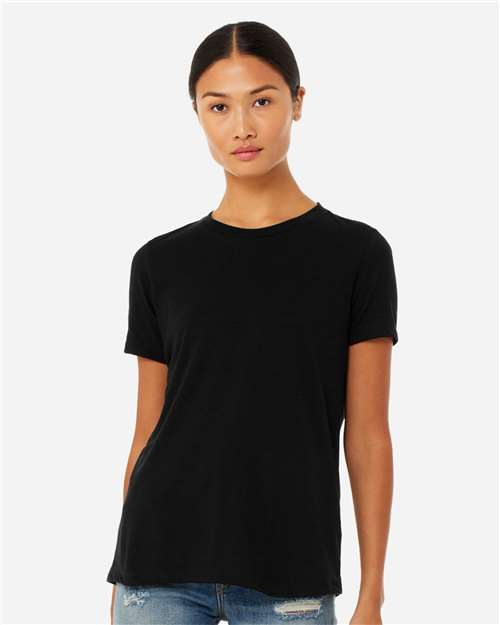 BELLA + CANVAS Women’s Relaxed Fit Heather CVC Tee - 6400CVC Solid Black Blend