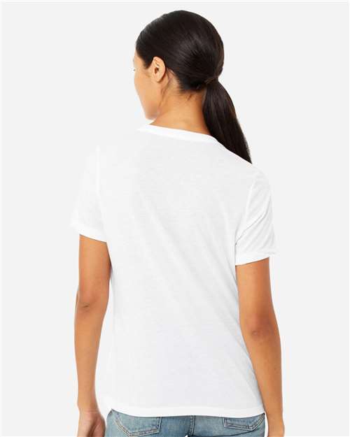 BELLA + CANVAS Women’s Relaxed Fit Heather CVC Tee - 6400CVC Solid White Blend