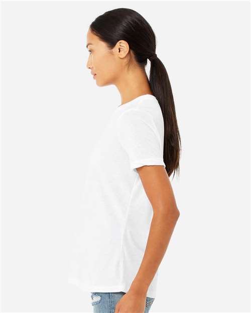 BELLA + CANVAS Women’s Relaxed Fit Heather CVC Tee - 6400CVC Solid White Blend