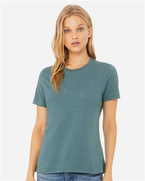 BELLA + CANVAS Women’s Relaxed Fit Heather CVC Tee - 6400CVC Heather Deep Teal