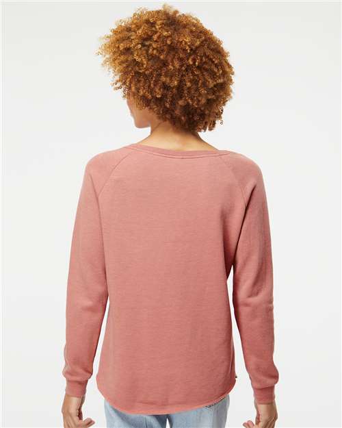 Independent Trading Co. Women's California Wave Wash Crewneck Sweatshirt - PRM2000 Dusty Rose