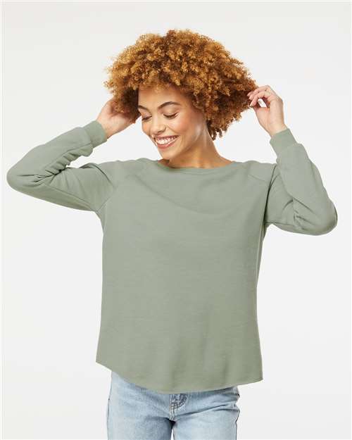 Independent Trading Co. Women's California Wave Wash Crewneck Sweatshirt - PRM2000 Sage