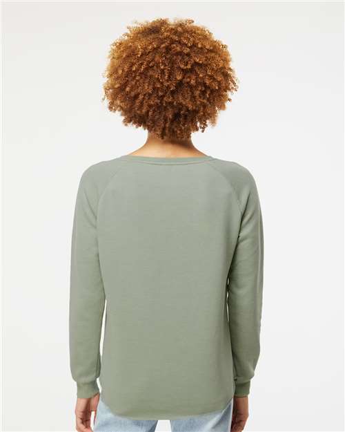 Independent Trading Co. Women's California Wave Wash Crewneck Sweatshirt - PRM2000 Sage