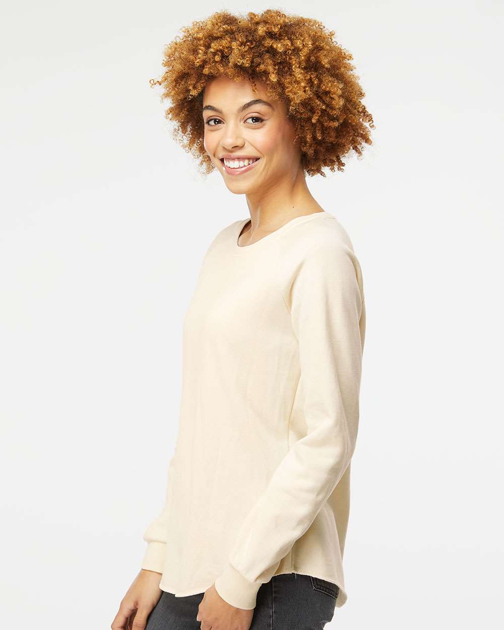 Independent Trading Co. Women's California Wave Wash Crewneck Sweatshirt - PRM2000 Bone