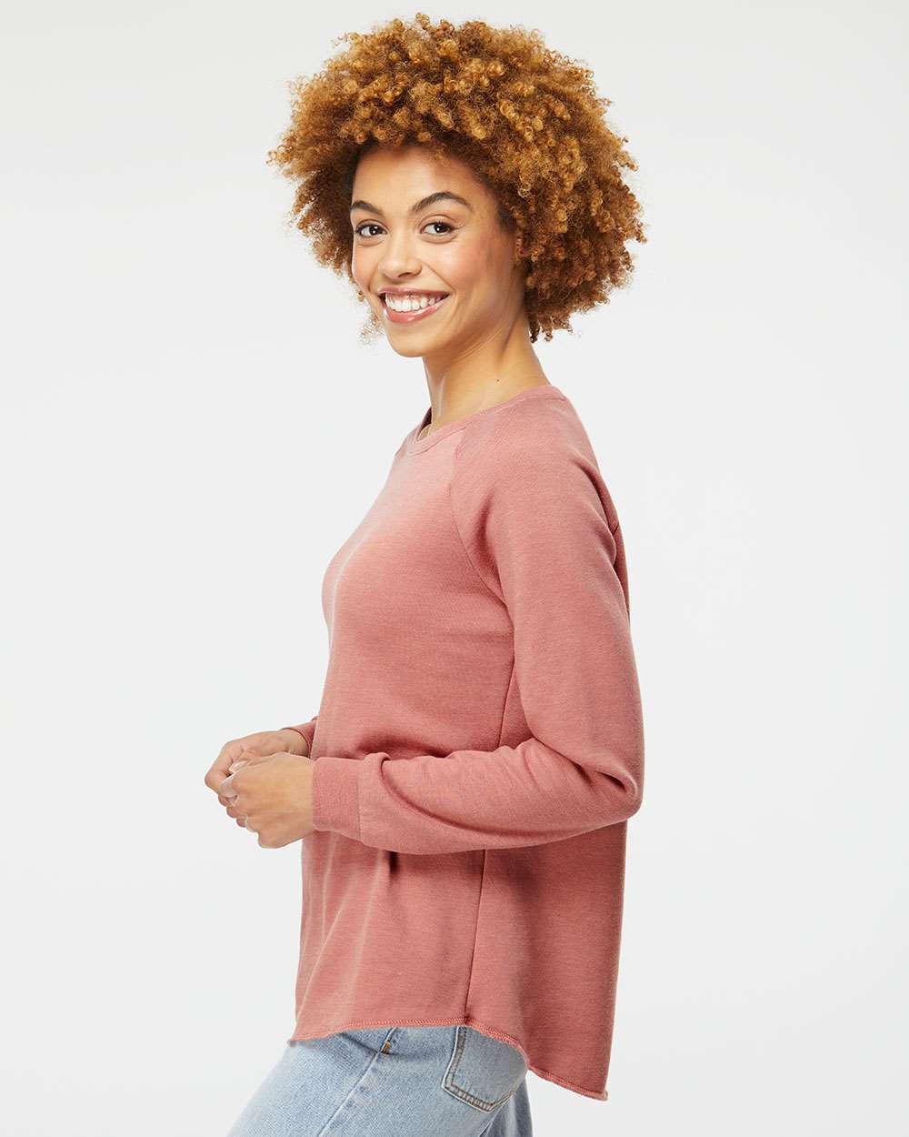 Independent Trading Co. Women's California Wave Wash Crewneck Sweatshirt - PRM2000 Dusty Rose
