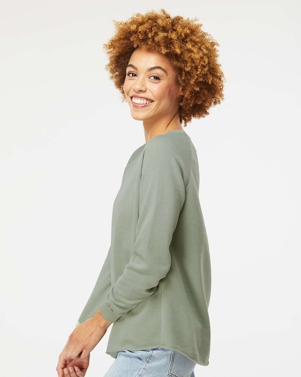 Independent Trading Co. Women's California Wave Wash Crewneck Sweatshirt - PRM2000 Sage