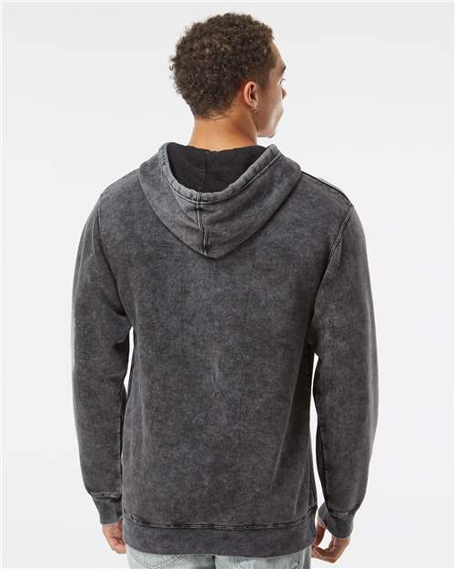Independent Trading Co. Unisex Midweight Mineral Wash Hooded Sweatshirt - PRM4500MW Black