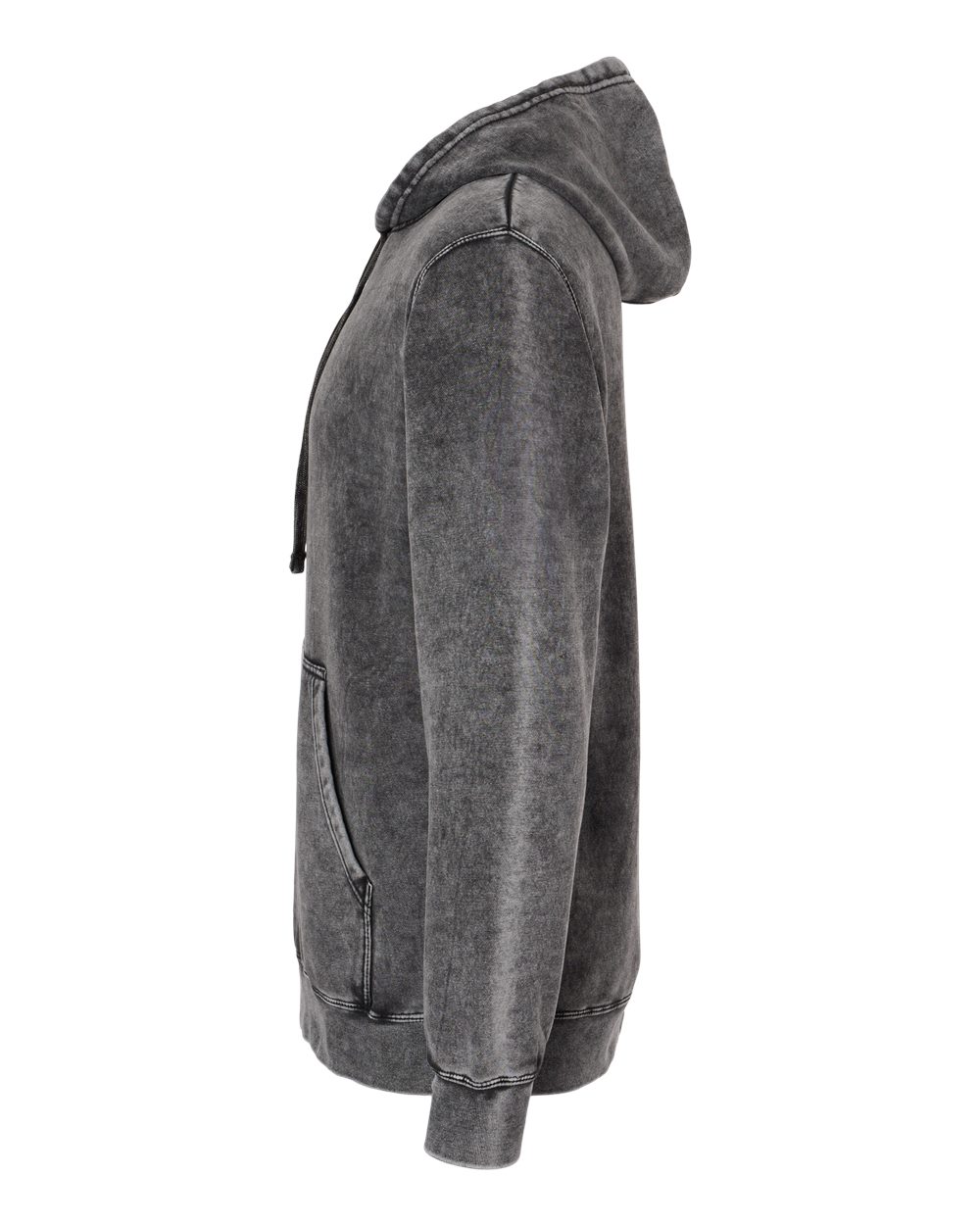 Independent Trading Co. Unisex Midweight Mineral Wash Hooded Sweatshirt - PRM4500MW Black