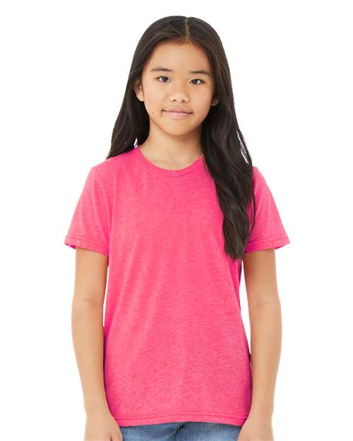 BELLA + CANVAS Youth Triblend Tee - 3413Y Charity Pink Triblend