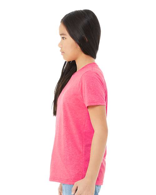 BELLA + CANVAS Youth Triblend Tee - 3413Y Charity Pink Triblend