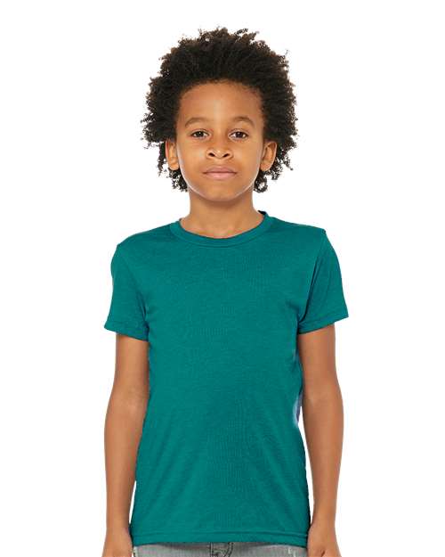 BELLA + CANVAS Youth Triblend Tee - 3413Y Teal Triblend