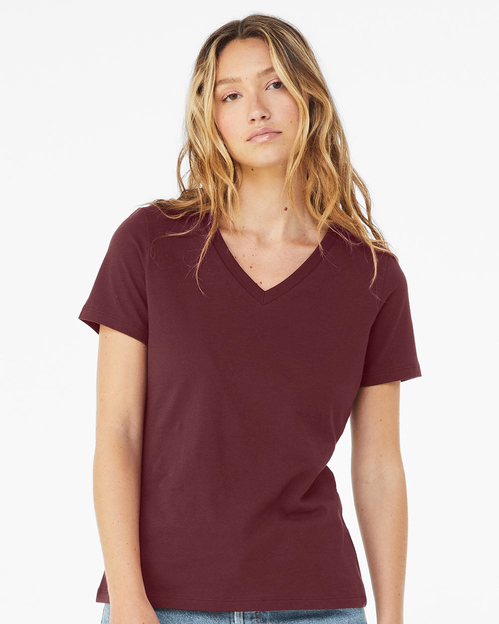 BELLA + CANVAS Women’s Relaxed Jersey V-Neck Tee - 6405