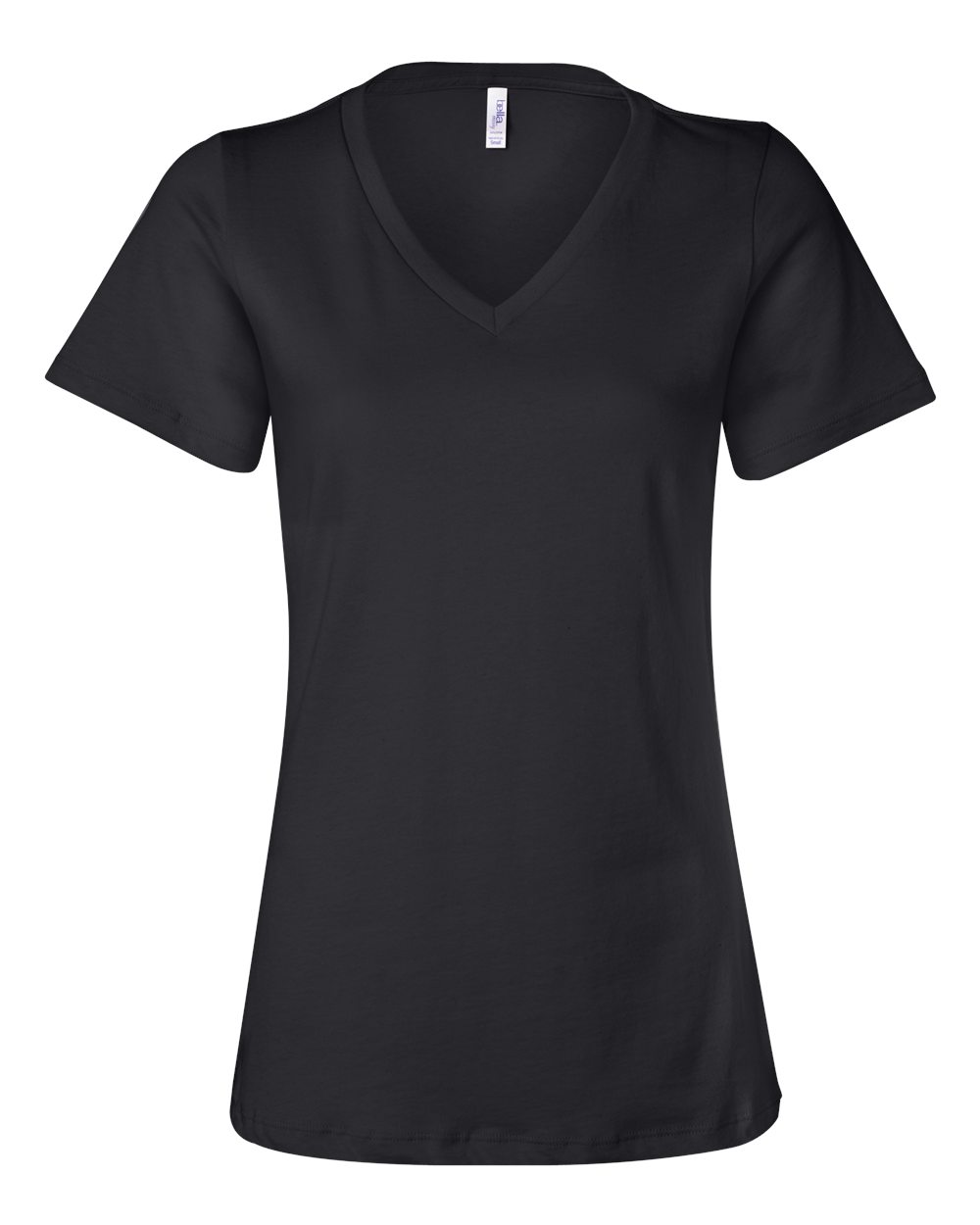 BELLA + CANVAS Women’s Relaxed Jersey V-Neck Tee - 6405 Black