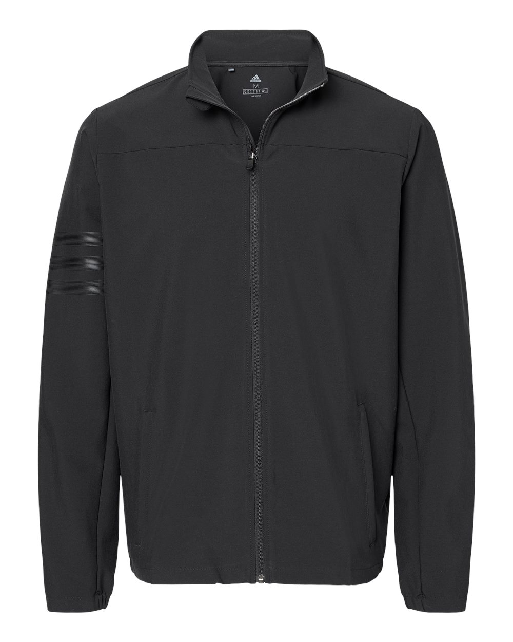 Adidas Men's Wind Resistant Full-Zip Jacket - A267 Black- Black