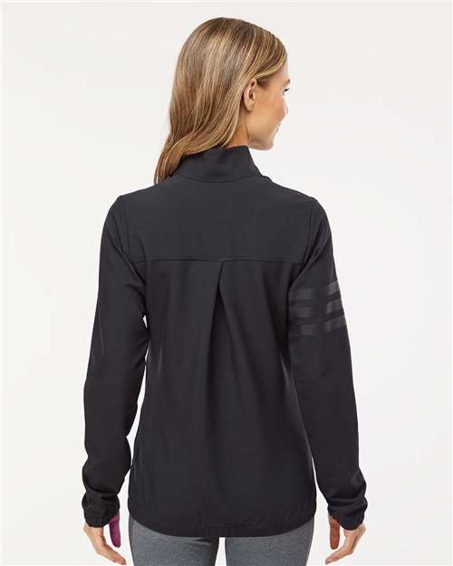 Adidas Women's Wind Resistant Full-Zip Jacket - A268 Black- Black