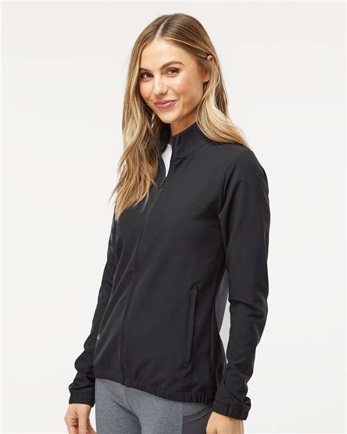 Adidas Women's Wind Resistant Full-Zip Jacket - A268 Black- Black
