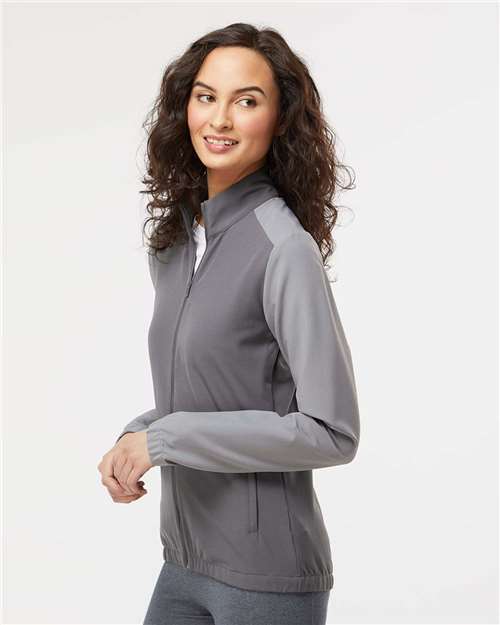 Adidas Women's Wind Resistant Full-Zip Jacket - A268 Grey Five- Grey Three