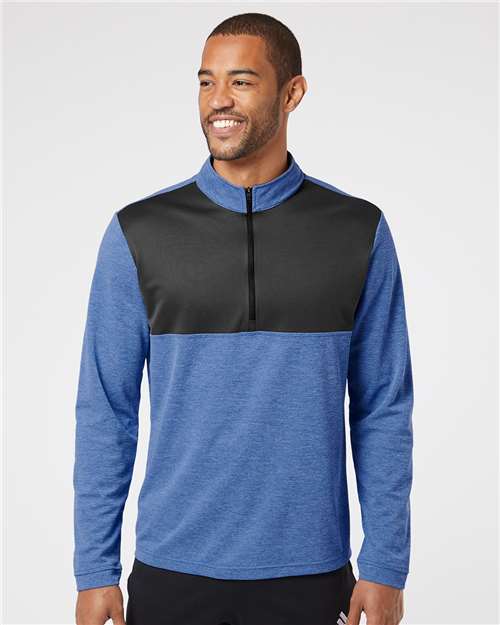 Adidas Lightweight Quarter-Zip Pullover - A280 Collegiate Royal Heather- Carbon
