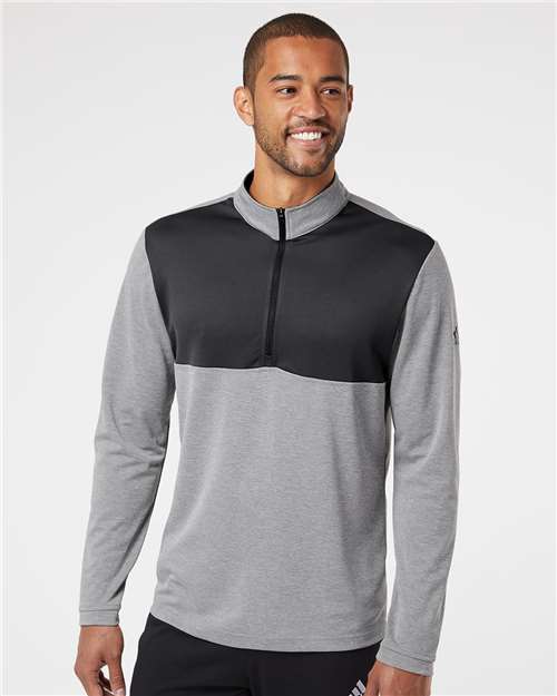 Adidas Lightweight Quarter-Zip Pullover - A280 Grey Three Heather- Carbon