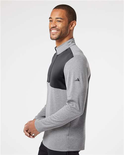 Adidas Lightweight Quarter-Zip Pullover - A280 Grey Three Heather- Carbon