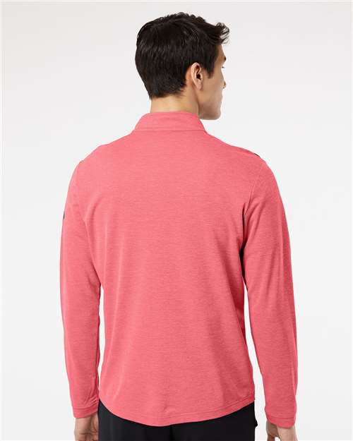 Adidas Lightweight Quarter-Zip Pullover - A280 Power Red Heather- Carbon