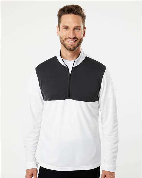 Adidas Lightweight Quarter-Zip Pullover - A280 White- Carbon