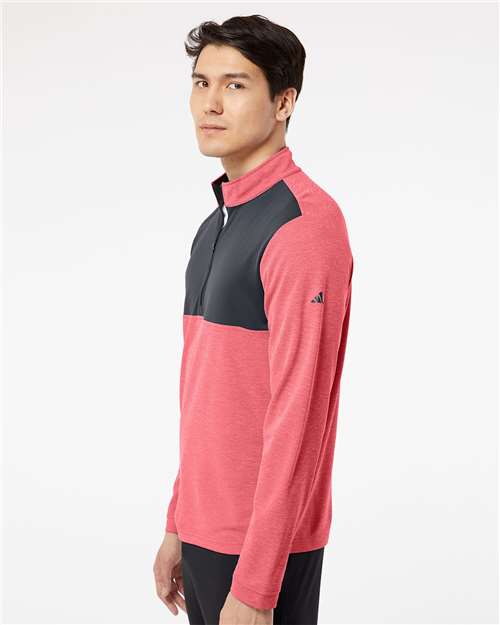 Adidas Lightweight Quarter-Zip Pullover - A280 Power Red Heather- Carbon