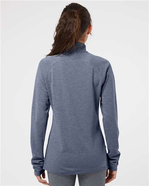 Adidas Women's Lightweight Quarter-Zip Pullover - A281 Collegiate Navy Heather- Carbon