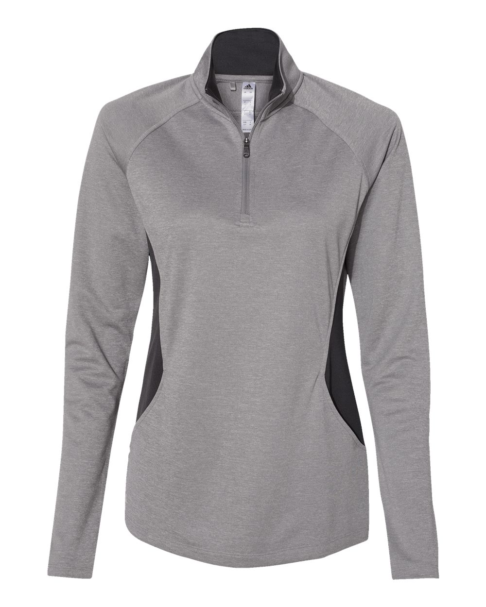 Adidas Women's Lightweight Quarter-Zip Pullover - A281 Grey Three Heather- Carbon