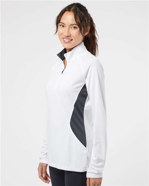 Adidas Women's Lightweight Quarter-Zip Pullover - A281 White- Carbon