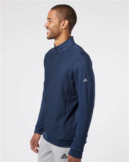 Adidas Men's Textured Quarter-Zip Pullover - A295 Collegiate Navy