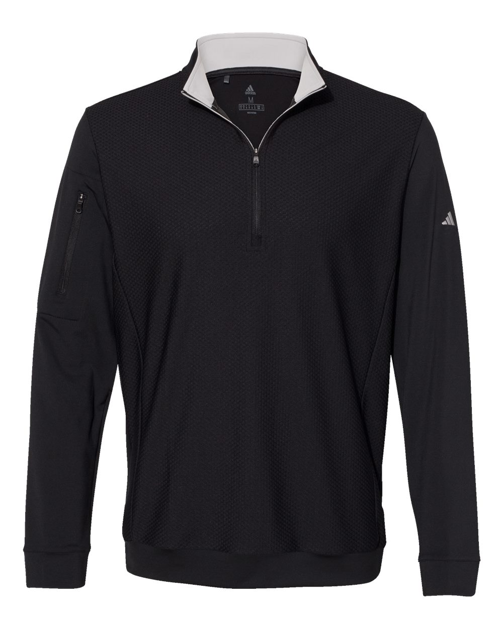 Adidas Men's Textured Quarter-Zip Pullover - A295 Black