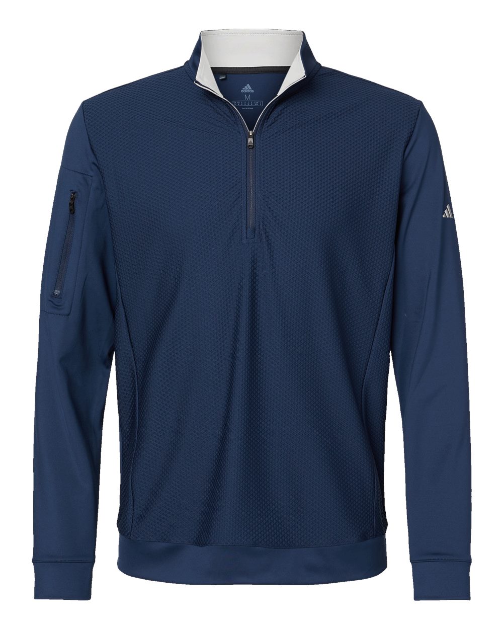 Adidas Men's Textured Quarter-Zip Pullover - A295 Collegiate Navy