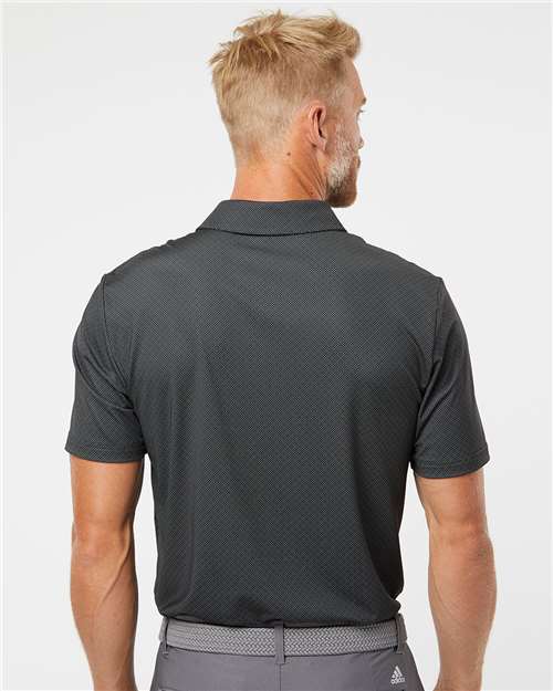 Adidas Men's Ultimate365 Diamond Dot Print Polo - A498 Black- White- Grey Three
