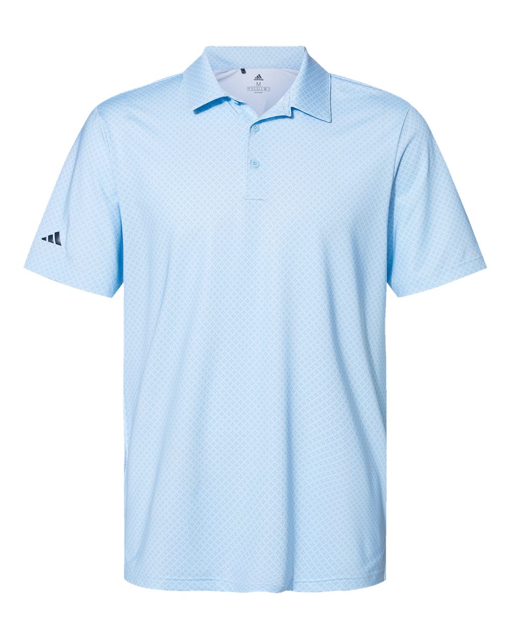 Adidas Men's Ultimate365 Diamond Dot Print Polo - A498 Glow Blue- White- Navy