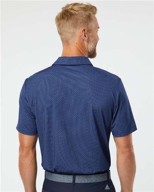 Adidas Men's Ultimate365 Diamond Dot Print Polo - A498 Navy Blue- White- Grey Three