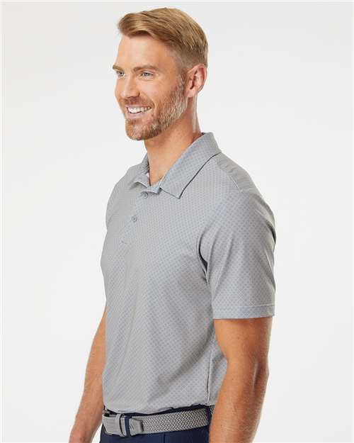Adidas Men's Ultimate365 Diamond Dot Print Polo - A498 Grey Three- Team Royal- Navy