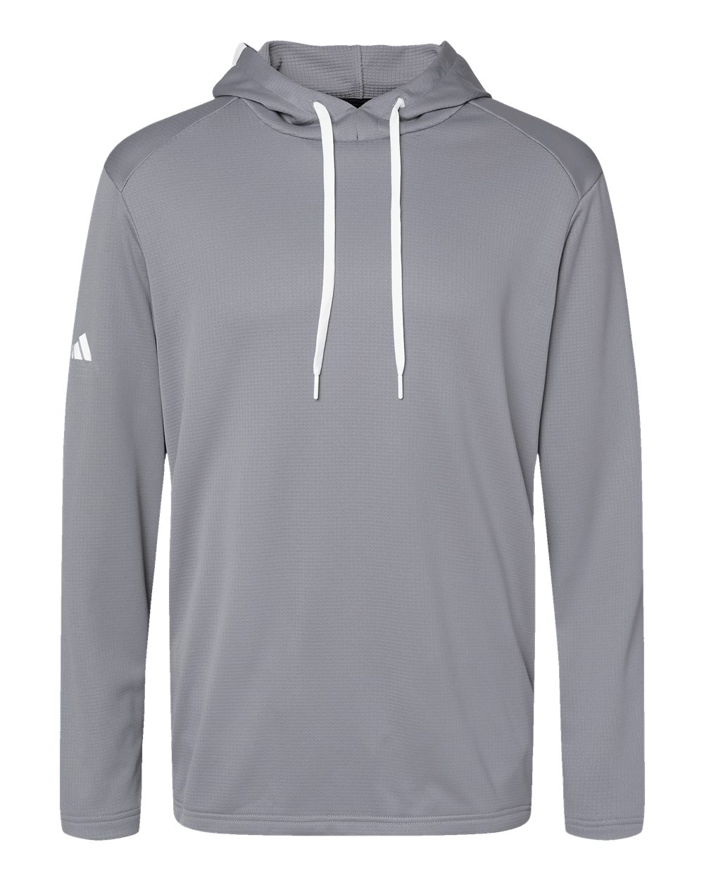 Adidas Men's Textured Mixed Media Midweight Hooded Sweatshirt - A530 Grey Three