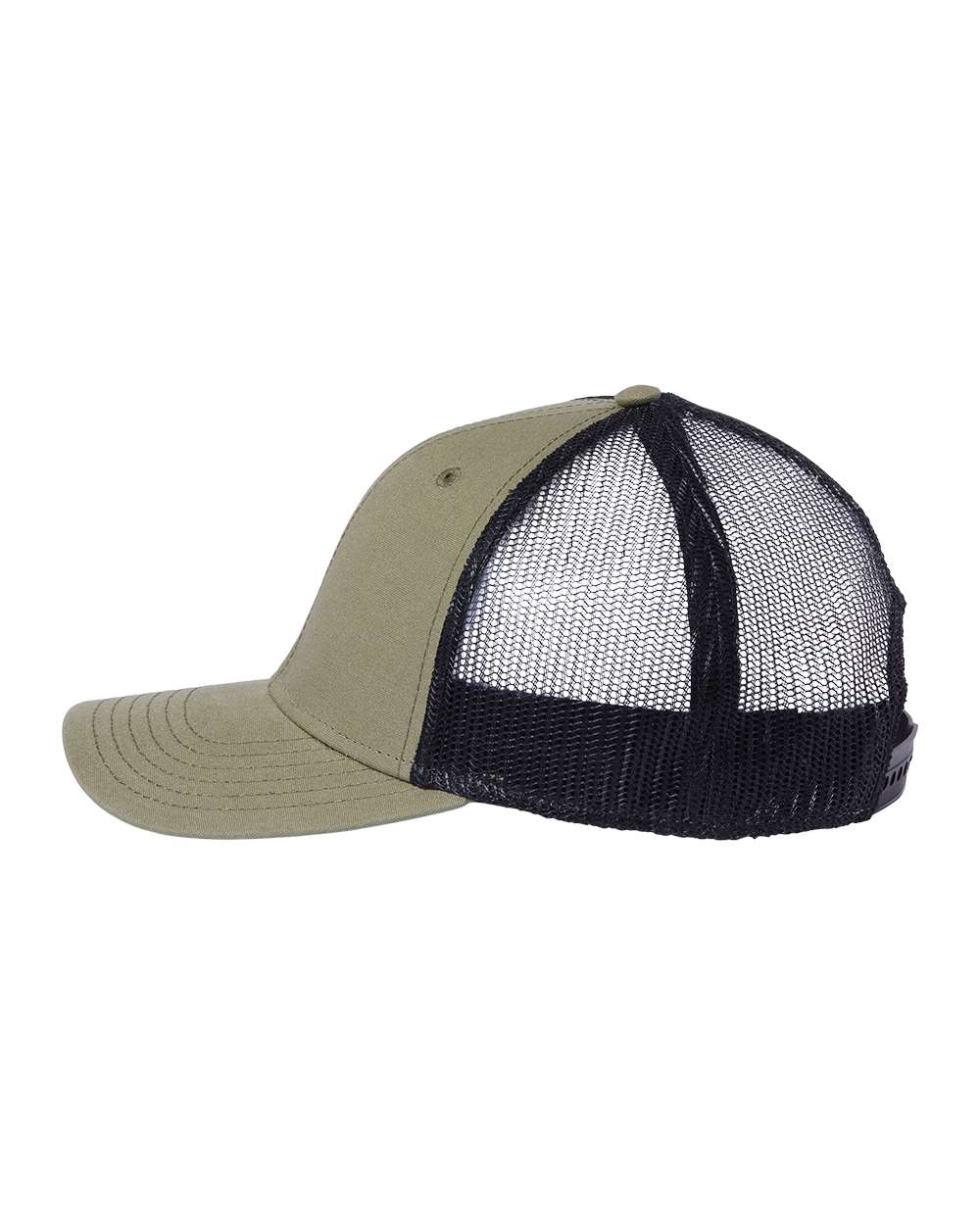 Atlantis Headwear Sustainable Recy Three Trucker Cap - RETH Olive- Black