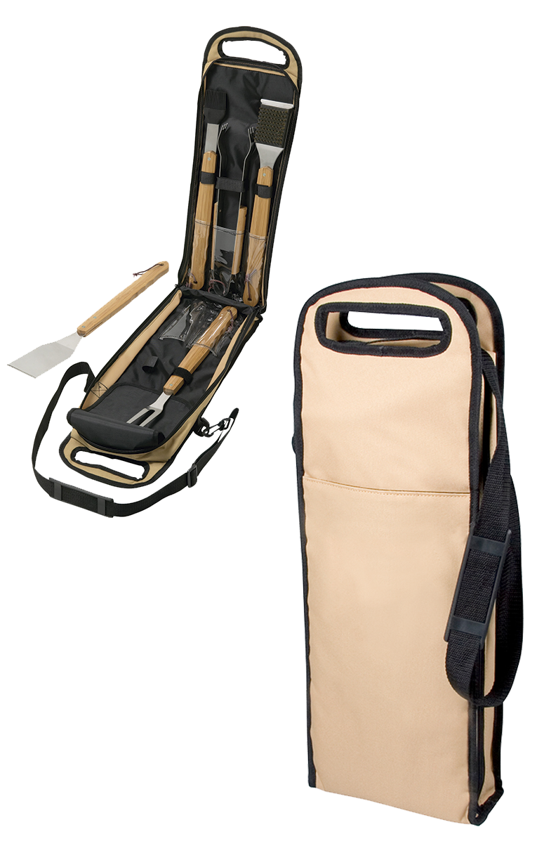 Ensemble BBQ Bambou/Acier Inoxydable 5 pièces - BBQ25 Yellow