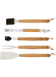 Ensemble BBQ Bambou/Acier Inoxydable 5 pièces - BBQ25 Yellow
