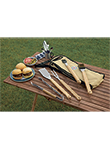 Ensemble BBQ Bambou/Acier Inoxydable 5 pièces - BBQ25 Yellow