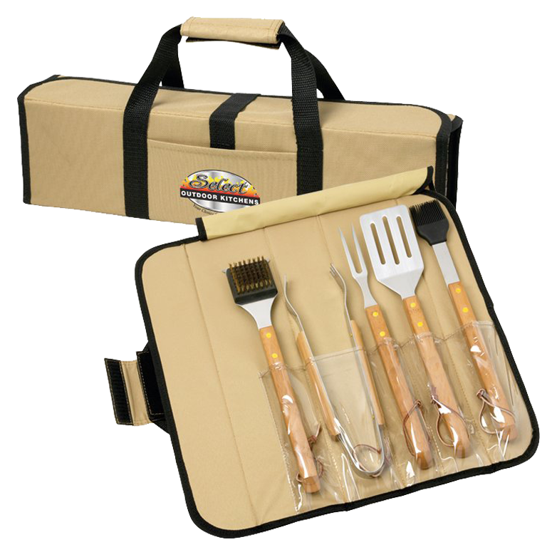 Ensemble BBQ Bambou Roll Up 5 pièces - BBQ28 Yellow