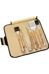 Ensemble BBQ Bambou Roll Up 5 pièces - BBQ28 Yellow