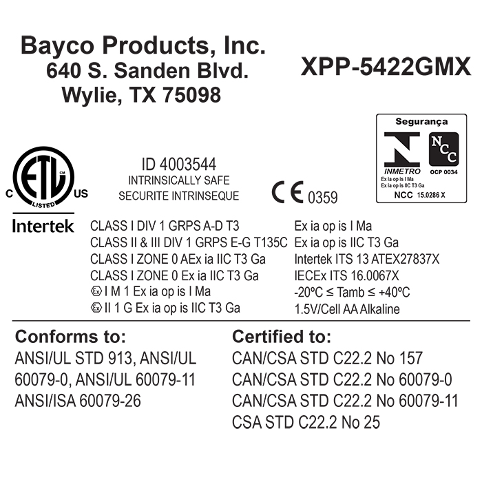 Nightstick / Bayco Lampe de poche intrinsèquement sécuritaire - BYC21 Yellow