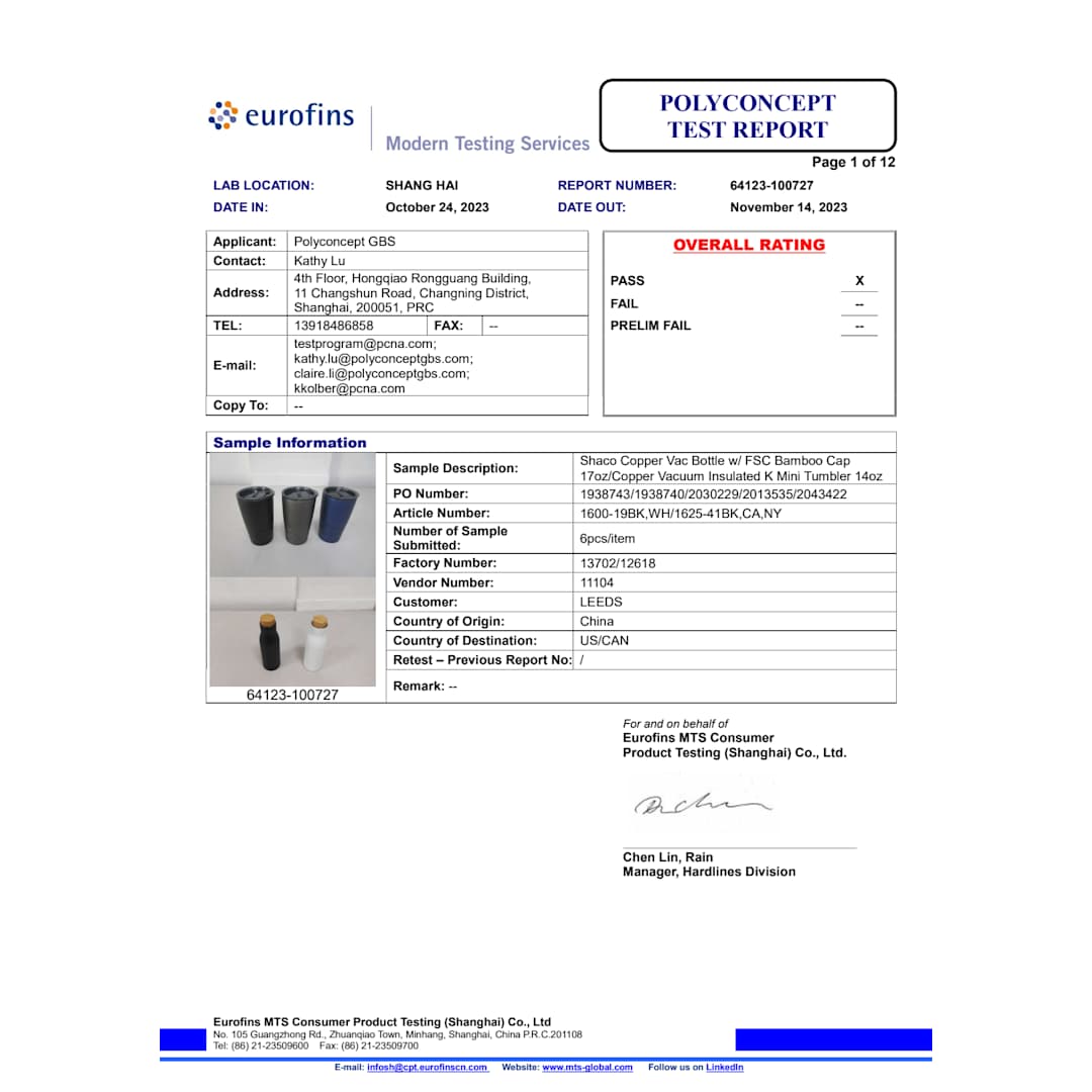 Copper Vacuum Insulated K Mini Tumbler 14oz - 1625-41 Black